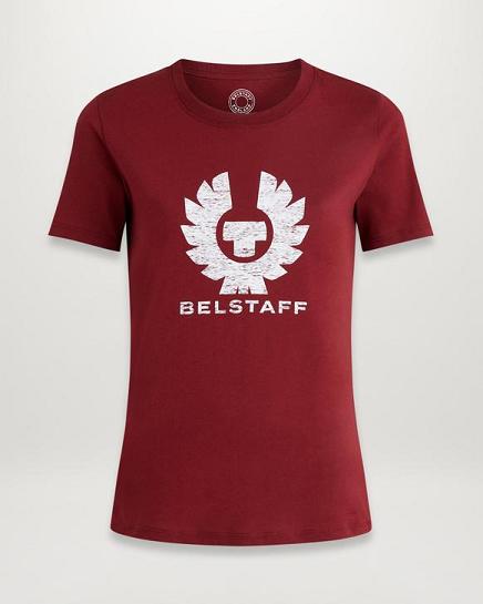 T-Shirt Belstaff Femme Mariola Phoenix Rouge Coton Soldes FJ5467193